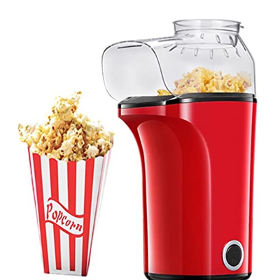 Palomitero Maíz de Aire Caliente,1400W Eléctrica Casera Máquina de Palomitas con Taza Medidora, 120g de Palomitas de Maíz Rápidas en 3 minutos, sin BP