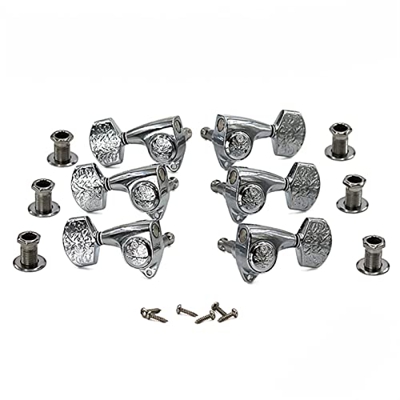 WNWN Botón De Cuerda De Guitarra Folclórica Eléctrica Completamente Cerrada Abierta Patrón Retro Imitación Jade Clavijas afinación (Color : 01)