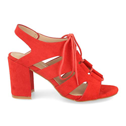 Sandalia Mujer Estilo Casual-Fashion con Tacon Alto, Pala de Tiras y Cierre de Cordones. Coleccion Primavera-Verano. Talla 40 Rojo características