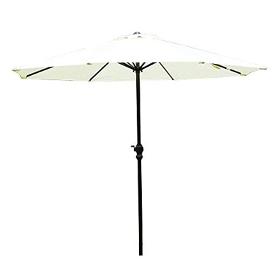 XMcKJ Sombrillas Sunbrella, Paraguas de jardín al Aire Libre |2.7m | con manivela/Ronda/UV Protección/Lluvia antidetigimen, Sombra de Sol compacta par