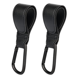 SAVITA 2 Piezas Gancho Carrito Bebe, Cuero Bolsa Bebé Ganchos Cochecito Gancho con Adhesivo Mágico Fuerte para Compras, Vestirse y Bolsas de Pañales ( en oferta