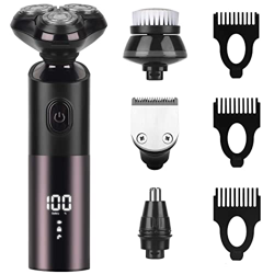 Afeitadora eléctrica,afeitadora impermeable para hombres, recortadora de precisión, afeitadora rotativa, cepillo de limpieza facial, recortador de bar precio