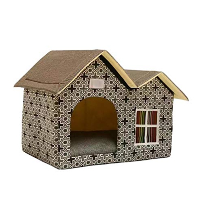 Casa para gatos techo de lona resistente al agua, refugio para gatitos de cuatro estaciones para mascotas interior y exterior resistente intemperie pa