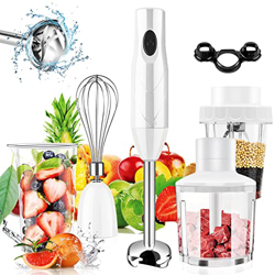 Larkotech 5 en 1 Batidora de Mano, Acero Inoxidable Batidora de Inmersión Multifuncional, Batidora de Varilla con Picadora de 500ml, Batidor, Taza de  en oferta