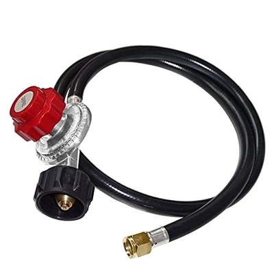 Youmine práctico 0-30 PSI regulador de propano de Alta presión Ajustable con Manguera de 4 pies for la Parrilla RV Trailer Camper QUERADOR HOGAR FÁCIL