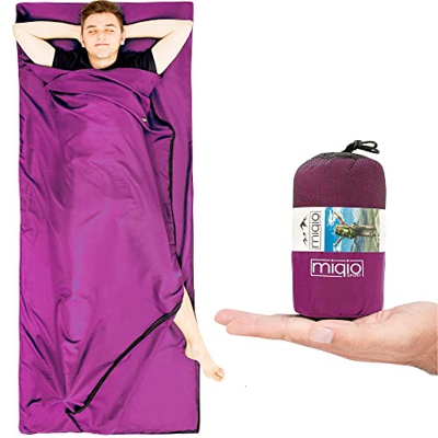MIQIO 2en1 Saco Sábana y Sábana de Viaje Ligera Tamaño Doble XL
