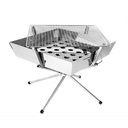 QIFFIY Barbacoa Carbon Barbacoa Carbón Parrilla de carbón, Parrilla de la Barbacoa, Estufa de Barbacoa, de Acero Inoxidable Parrilla Plegable y portát en oferta