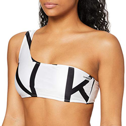 Calvin Klein One Shoulder Bralette Salida de Bao, Klein Abstract Blanco, M para Mujer características