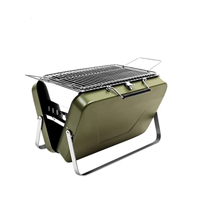 Parrilla de carbón portátil, parrilla de barbacoa de acero inoxidable tipo mochila, ventilación suspendida, no requiere instalación, accesorios al air