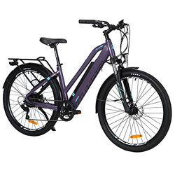 TAOCI Bicicleta eléctrica Trabajar de cercanías para Mujeres y Adultos, 27,5" 36 V 250 W Shimano Batería de Litio extraíble de 7 velocidades La Bici m características