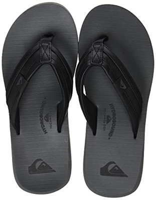 Quiksilver Carver Squish-Sandals For Men, Chanclas Hombre, Black Grey Black, 43 EU