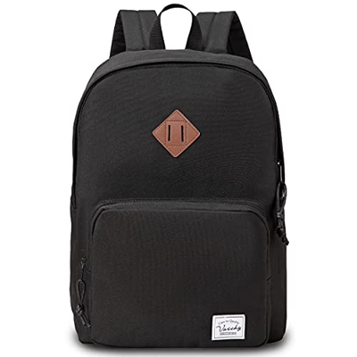 VASCHY Mochilas Escolares,Mochila Hombre Mujer Ultra Ligero Casual Resistente Al Agua Mochila Escolar Adolescente Instituto Universidad Negro