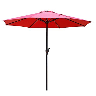 XMcKJ Sombrillas Sunbrella, Paraguas de jardín al Aire Libre |2.7m | con manivela/Ronda/UV Protección/Lluvia antidetigimen, Sombra de Sol compacta par