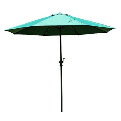 XMcKJ Sombrillas Sunbrella, Paraguas de jardín al Aire Libre |2.7m | con manivela/Ronda/UV Protección/Lluvia antidetigimen, Sombra de Sol compacta par