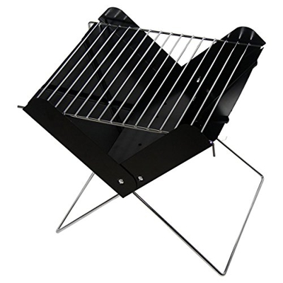 Nevup Mini Parrilla de Barbacoa de carbón Plegable Plegable portátil X de Acero Inoxidable para Acampar al Aire Libre y Picnic