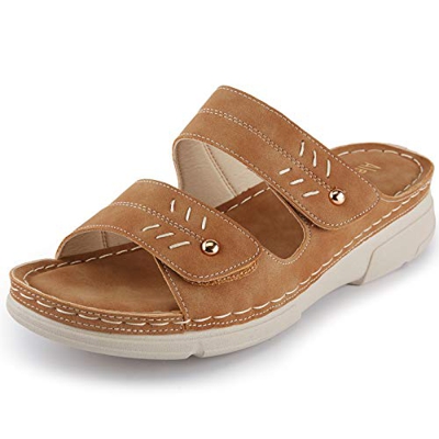 Alexis Leroy Moda Sandalias de Punta Abierta para Mujer Camello luz 40 EU