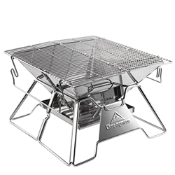 QIFFIY Barbacoa Carbon Barbacoa Carbón Plegable portátil Barbacoa Estufa de Parrillas Camping Barbacoa Estufa 34x35cm precio