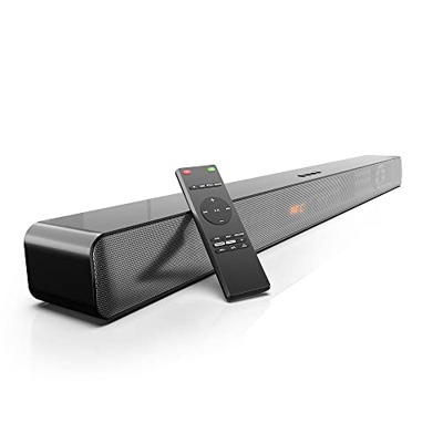 Barra de Sonido para TV, 2.0 Canales, 100 W, DSP Altavoz con subwoofer Integrado, Sonido Envolvente 3D, 9 Modos de Ecualización con HDMI ARC, óptico, 