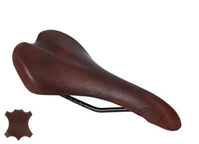 Gusti Sillín Cuero - Geraint T. Sillín para Bicicleta de Cuero Bicicleta de Trekking MTB Mujer Hombre Marrón Oscuro