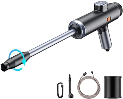 Baseus Limpiador de alta presión portátil de 50 W con 3,5 m de línea de agua, pistola de alta presión para coches, vallas, jardines, patios, piscinas