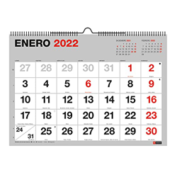 Miquelrius - Calendario de pared 2022 Basic - tamaño A3 (420 x 296 mm) - con números grandes - Gris en oferta