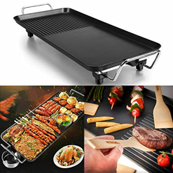 Barbacoa Interior Electrica con Dos Texturas de Placa de Parrilla y Soporte Antideslizante Parrilla de Interior- Superficies Recubiertas Parrilla Elec en oferta