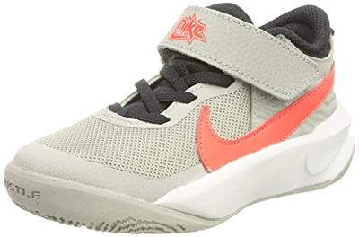 Nike Team Hustle D 10, Zapatos de Tenis Unisex niños, Lt Smoke Grey Bright Crimson, 34 EU