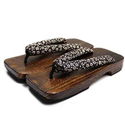 Black Sugar Geta - Sandalias de madera para hombre, diseño japonés multicolor 43 EU en oferta