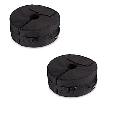 TruTech Juego de 2 bolsas de peso para sombrilla portátil al aire libre con base redonda para jardín y patio