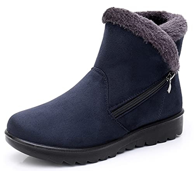Zapatos Invierno Mujer Botas de Nieve Casual Calzado Piel Forradas Calientes Planas Outdoor Boots Antideslizante Zapatillas para Mujer EU38/fabricante