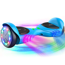 TOMOLOO Patinete de Dos Ruedas autoequilibrante para niños y Adultos, Certificado UL2272 con Altavoz de música, Colorida luz LED RGB características