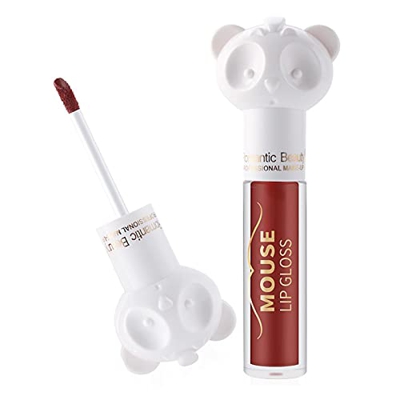 P/ Esmalte De Labios Mate, Maquillaje De Labios con Brillo De Labios De Larga Duración para Niñas, Lápiz Labial De Oso Encantador Adecuado para Maquil