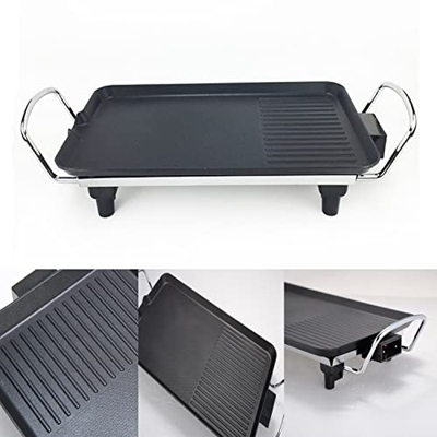 Parrilla Electrica con Control de Temperatura y Superficies Recubiertas Parrilla Grill Induccion - Dos Texturas de Placa de Parrilla 220V Parrilla Sar