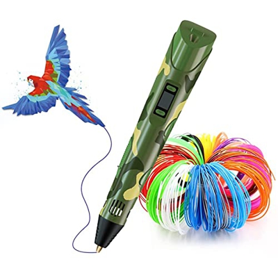 Pluma 3D,Pluma de Impresión 3D de Dibujo 3D con Pantalla LCD+ Recambios de Filamento ABS PLA 3 Colores 9m,3D Doodler Pen Regalo Creativo,Manualidades 