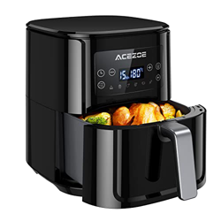 Freidora sin Aceite 5,5L, Acezoe Freidora de Aire Caliente XXL Air Fryer con Panel LED Táctil de Fácil Manejo, Recetas Españolas PDF, Cesta Antiadhere características