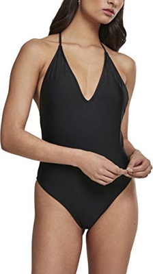 Urban Classics Ladies Deep Neck Swimsuit Traje de baño de una Pieza, Negro (Black 00007), 85B (Talla del Fabricante: Small) para Mujer
