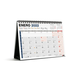 Miquelrius - Calendario de sobremesa 2022 Completo - tamaño A5 (210 x 148,5 mm) - con espacio para anotar características