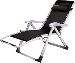 FXBFAG Patio al Aire Libre Silla de Gravedad Cero Jardín Tumbona reclinable Plegable Ajustable Playa Patio Jardín Camping Tumbonas MAX.150kg - Negro en oferta