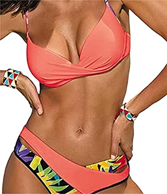 UMIPUBO Conjunto de Bikini Mujer Traje de Baño de Dos Piezas Bolsa rígida de bañador de Color Cosido Ropa de Playa Ropa de Baño Tops y Braguitas Bañad