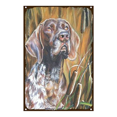 Retro Art Pintura Aluminio,Animales Perro Pointer,letreros de Metal Retro,Tienda De Mascotas Decoración Cartel ,Placa Decorativa