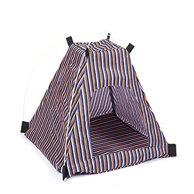 puseky Tienda de mascotas plegable transpirable casa de gato de perro a rayas