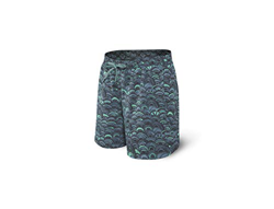 SAXX Underwear Co. Shorts De Baño - Bañador Largo Cannonball 2N1 Con Bolsillos - Shorts De Baño Con Forro De Malla de los hombres|Escamas De Pescado G en oferta