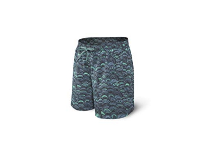 SAXX Underwear Co. Shorts De Baño - Bañador Largo Cannonball 2N1 Con Bolsillos - Shorts De Baño Con Forro De Malla de los hombres|Escamas De Pescado G