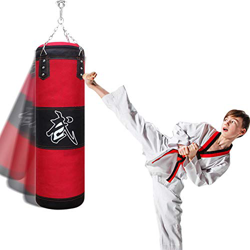 Saco de Boxeo para Colgar en el Techo - JanTeelGO Saco de Arena Bolsa sin Relleno para Niños y Adulto,Boxing Bag con Cadena de Montaje Taekwondo Muay  en oferta