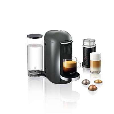 NESPRESSO KRUPS Vertuo Plus & Milk XN902T40 - Cafetera de titanio