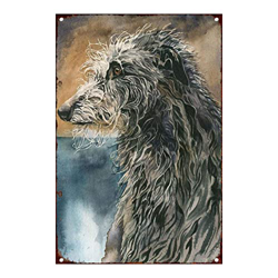 Retro Art Pintura Aluminio,Animales Perro Zorro Pelo Alambre,letreros de Metal Retro,Tienda De Mascotas Decoración Cartel ,Placa Decorativa en oferta