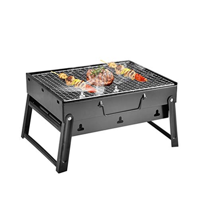 POHOVE Parrilla de carbón plegable portátil parrilla de carbón de leña ligera parrilla para barbacoa al aire libre parrilla patio trasero fiesta terra
