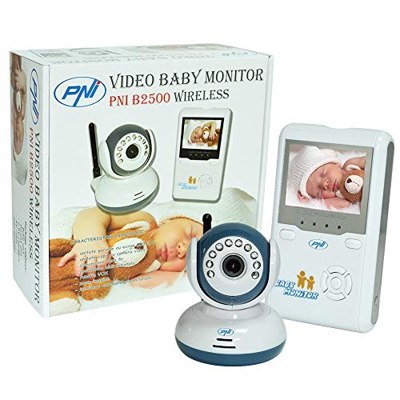 Vigilabébé inalámbrico, Video Baby Monitor PNI B2500 2.5" Pantalla 320P, cámara de video alimentada por batería, comunicación bidireccional