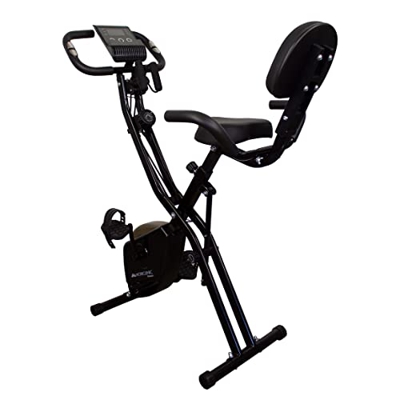 Mobiclinic, Bicicleta estática plegable, Modelo Everest, 8 niveles de resistencia, Pantalla LCD, Medidor de pulso, Asiento regulable, Marca Española, 
