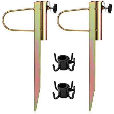 hetuioiyster Ground Spike Soporte de sombrilla Doble en Forma de U Clip Fijo Punta de césped para sombrillas Soporte de sombrilla